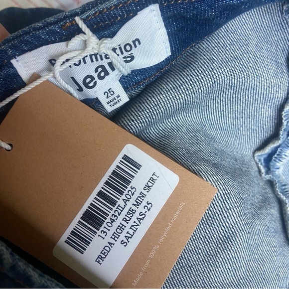 Reformation Freda high rise mini skirt Salinas Sz 25 NEW - Picture 3 of 3